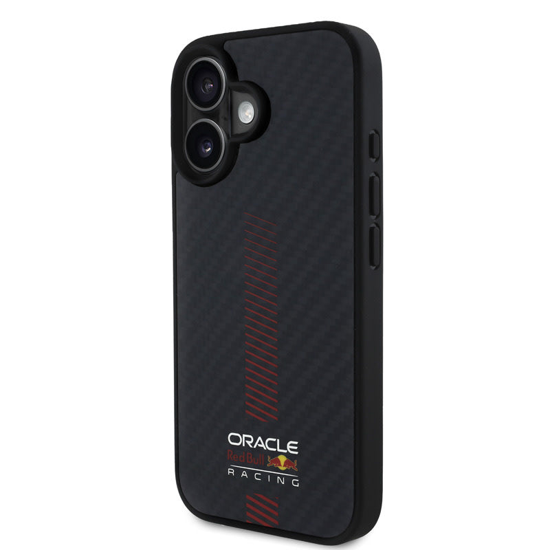 Red Bull Racing iPhone 16 Backcover hoesje Magsafe - Carbon Fiber - Powerbar - Zwart-Hoesjes-Ilumina Benelux
