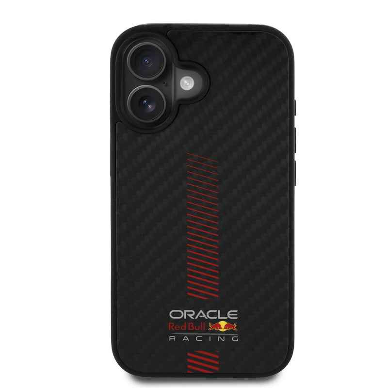 Red Bull Racing iPhone 16 Backcover hoesje Magsafe - Carbon Fiber - Powerbar - Zwart-Hoesjes-Ilumina Benelux