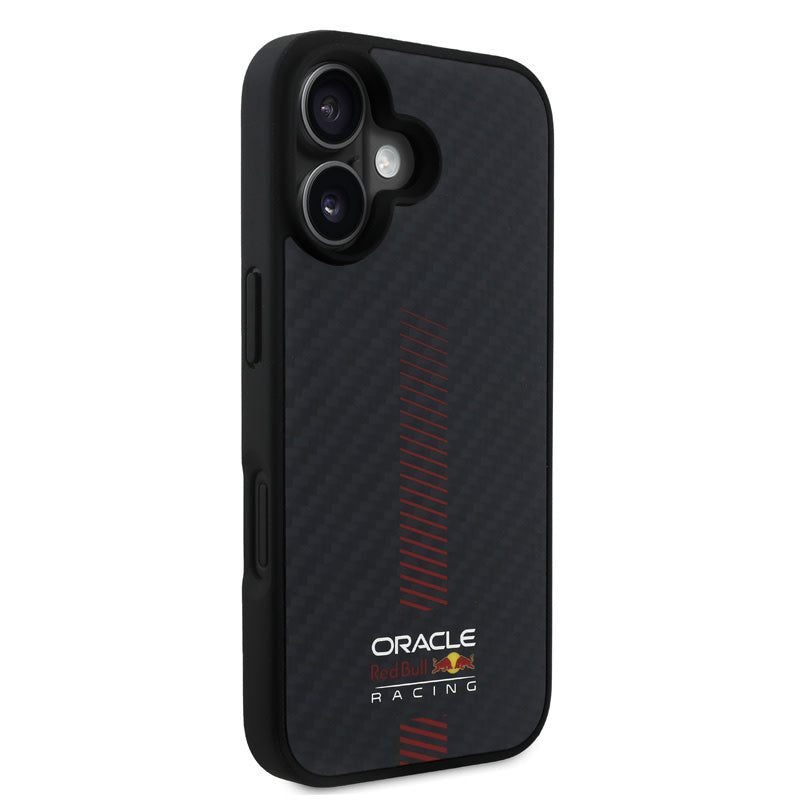 Red Bull Racing iPhone 16 Backcover hoesje Magsafe - Carbon Fiber - Powerbar - Zwart-Hoesjes-Ilumina Benelux