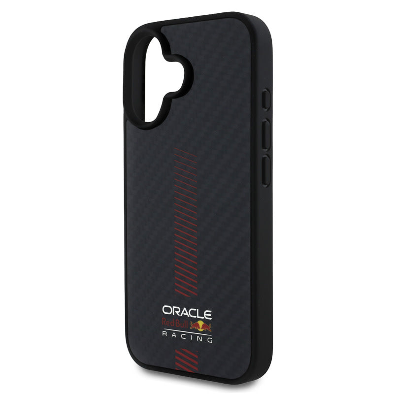 Red Bull Racing iPhone 16 Backcover hoesje Magsafe - Carbon Fiber - Powerbar - Zwart-Hoesjes-Ilumina Benelux