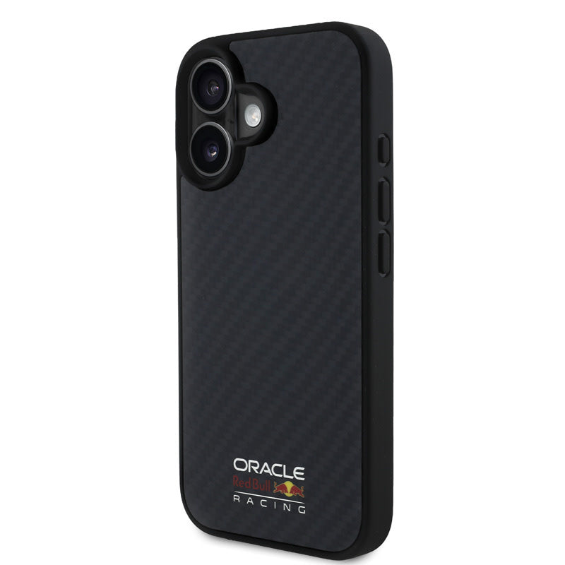 Red Bull Racing iPhone 16 Backcover hoesje Magsafe - Carbon Fiber - Shiny logo - Zwart-Hoesjes-Ilumina Benelux