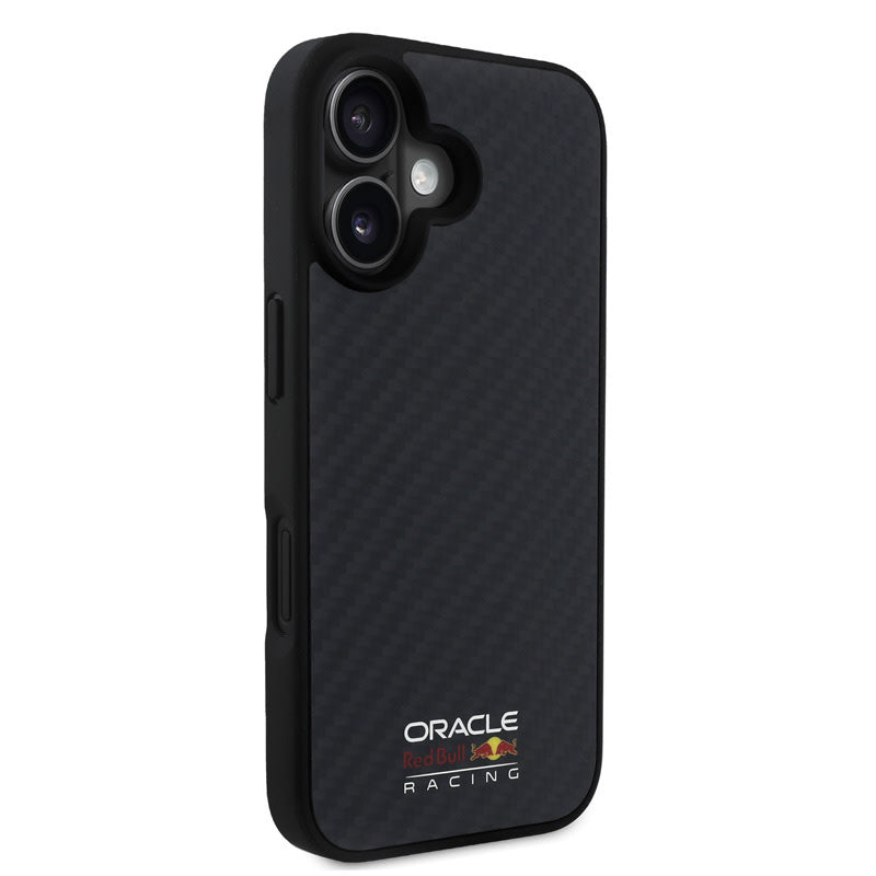 Red Bull Racing iPhone 16 Backcover hoesje Magsafe - Carbon Fiber - Shiny logo - Zwart-Hoesjes-Ilumina Benelux