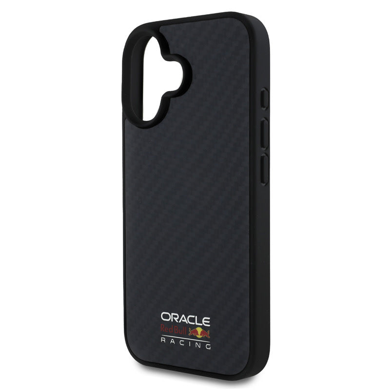 Red Bull Racing iPhone 16 Backcover hoesje Magsafe - Carbon Fiber - Shiny logo - Zwart-Hoesjes-Ilumina Benelux