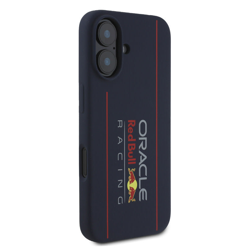 Red Bull Racing iPhone 16 Backcover hoesje - Magsafe - Liquid Silicone - Big Vertical Logo - Navy-Hoesjes-Ilumina Benelux