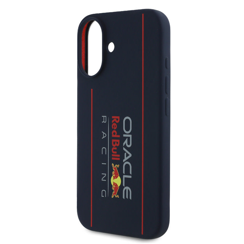 Red Bull Racing iPhone 16 Backcover hoesje - Magsafe - Liquid Silicone - Big Vertical Logo - Navy-Hoesjes-Ilumina Benelux