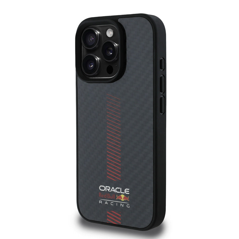 Red Bull Racing iPhone 16 Pro Backcover hoesje Magsafe - Carbon Fiber - Powerbar - Zwart-Hoesjes-Ilumina Benelux