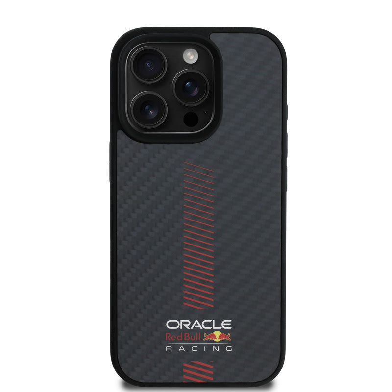 Red Bull Racing iPhone 16 Pro Backcover hoesje Magsafe - Carbon Fiber - Powerbar - Zwart-Hoesjes-Ilumina Benelux