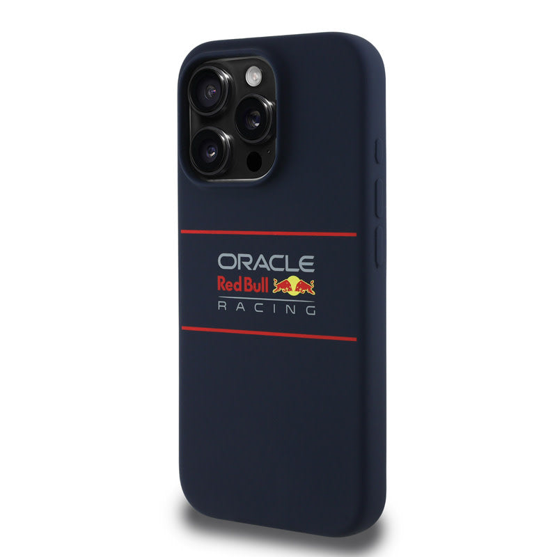 Red Bull Racing iPhone 16 Pro Backcover hoesje Magsafe - Liquid Silicone - Horizontal Logo - Navy-Hoesjes-Ilumina Benelux