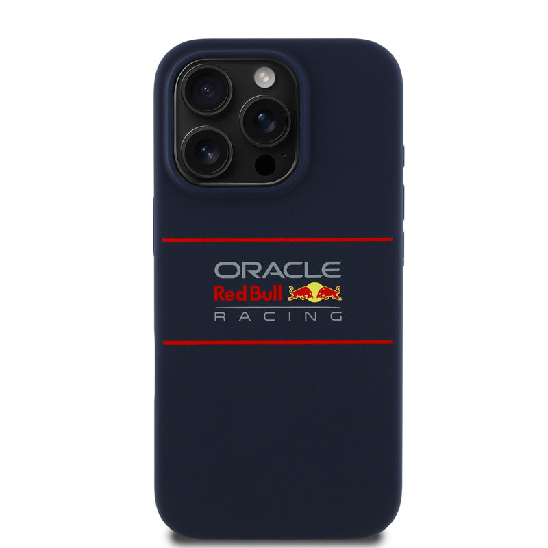 Red Bull Racing iPhone 16 Pro Backcover hoesje Magsafe - Liquid Silicone - Horizontal Logo - Navy-Hoesjes-Ilumina Benelux