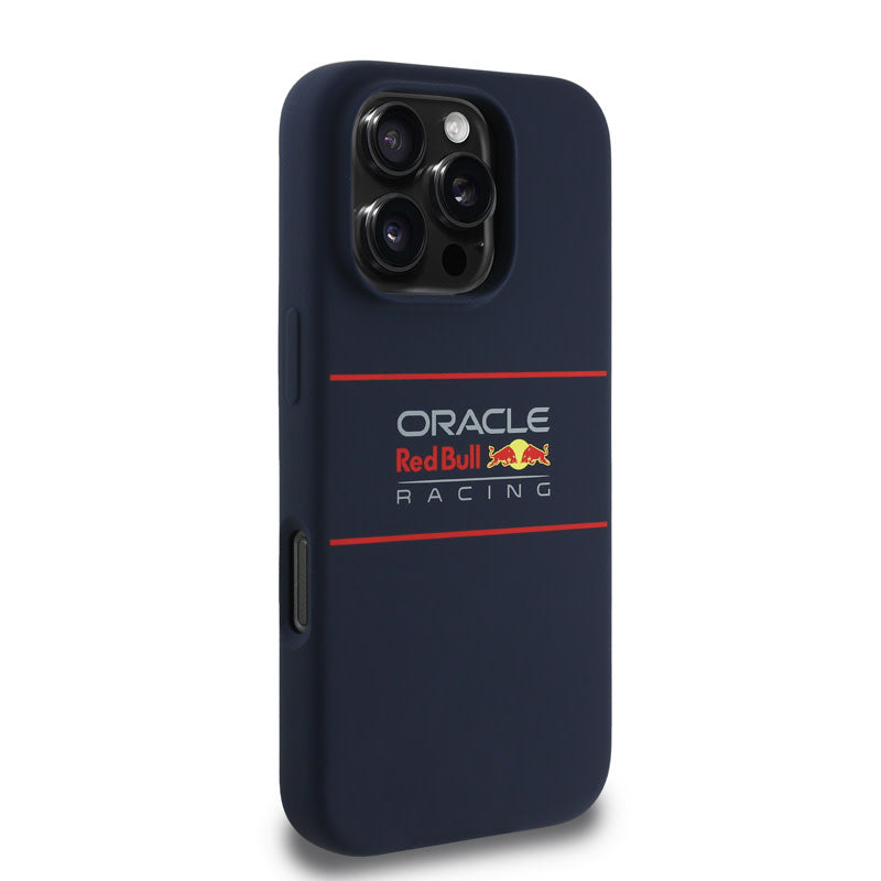 Red Bull Racing iPhone 16 Pro Backcover hoesje Magsafe - Liquid Silicone - Horizontal Logo - Navy-Hoesjes-Ilumina Benelux