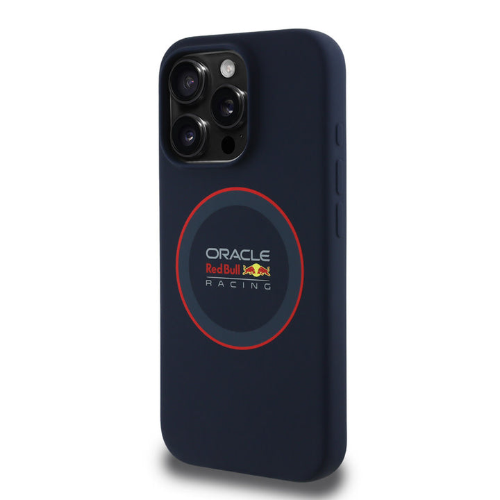 Red Bull Racing iPhone 16 Pro Backcover hoesje Magsafe - Liquid Silicone - Red Ring Logo - Navy-Hoesjes-Ilumina Benelux