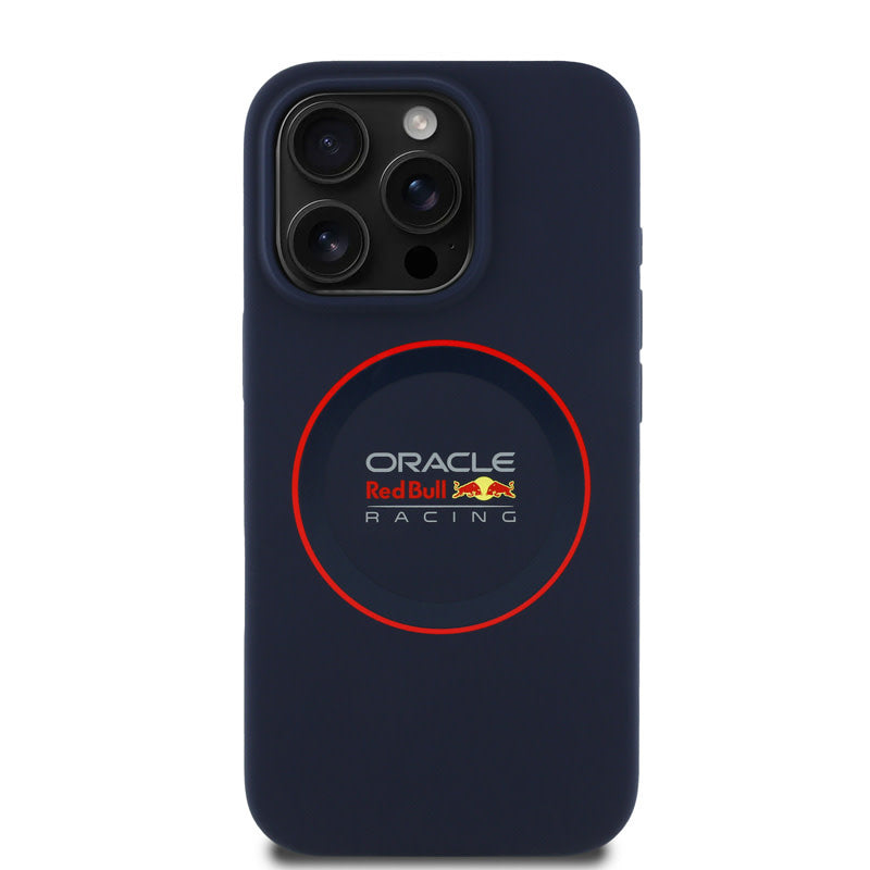 Red Bull Racing iPhone 16 Pro Backcover hoesje Magsafe - Liquid Silicone - Red Ring Logo - Navy-Hoesjes-Ilumina Benelux