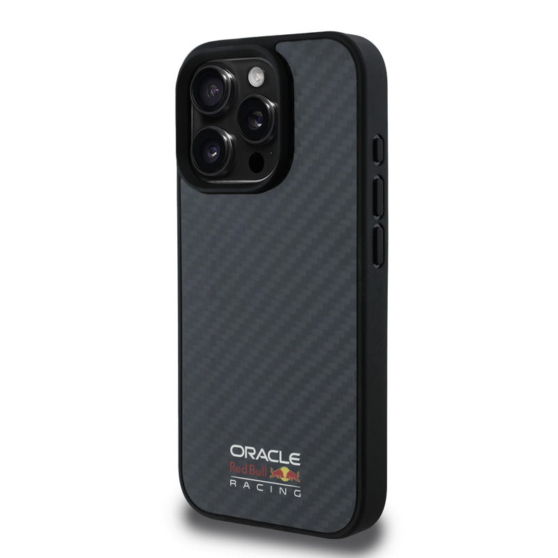 Red Bull Racing iPhone 16 Pro Max Backcover hoesje Magsafe - Carbon Fiber - Shiny logo - Zwart-Hoesjes-Ilumina Benelux
