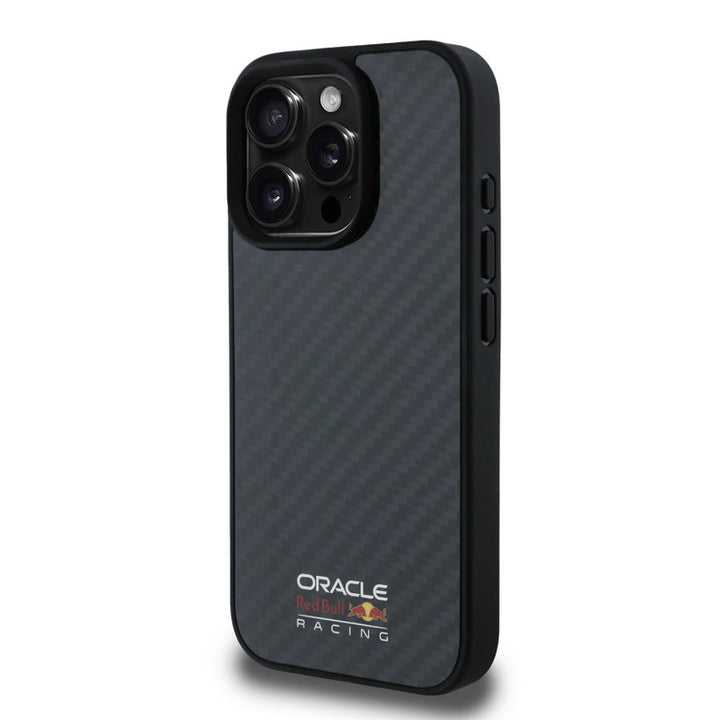Red Bull Racing iPhone 16 Pro Max Backcover hoesje Magsafe - Carbon Fiber - Shiny logo - Zwart-Hoesjes-Ilumina Benelux