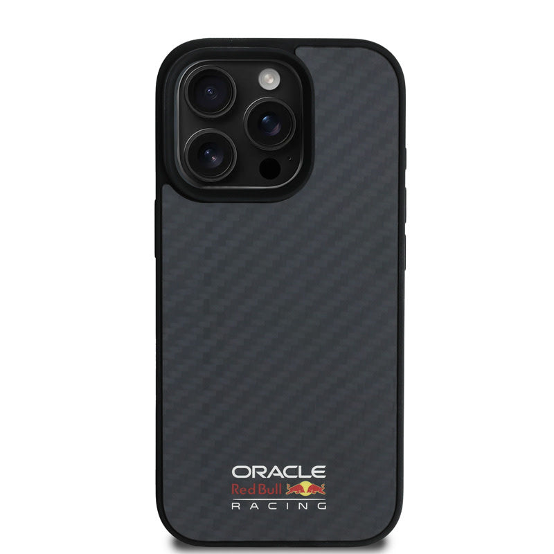 Red Bull Racing iPhone 16 Pro Max Backcover hoesje Magsafe - Carbon Fiber - Shiny logo - Zwart-Hoesjes-Ilumina Benelux