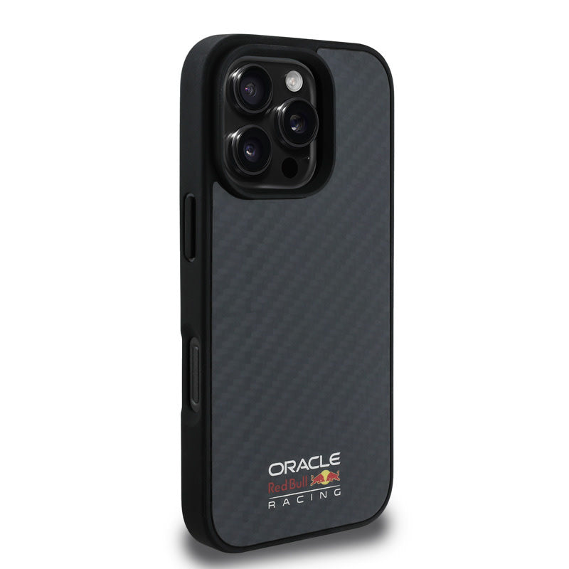 Red Bull Racing iPhone 16 Pro Max Backcover hoesje Magsafe - Carbon Fiber - Shiny logo - Zwart-Hoesjes-Ilumina Benelux