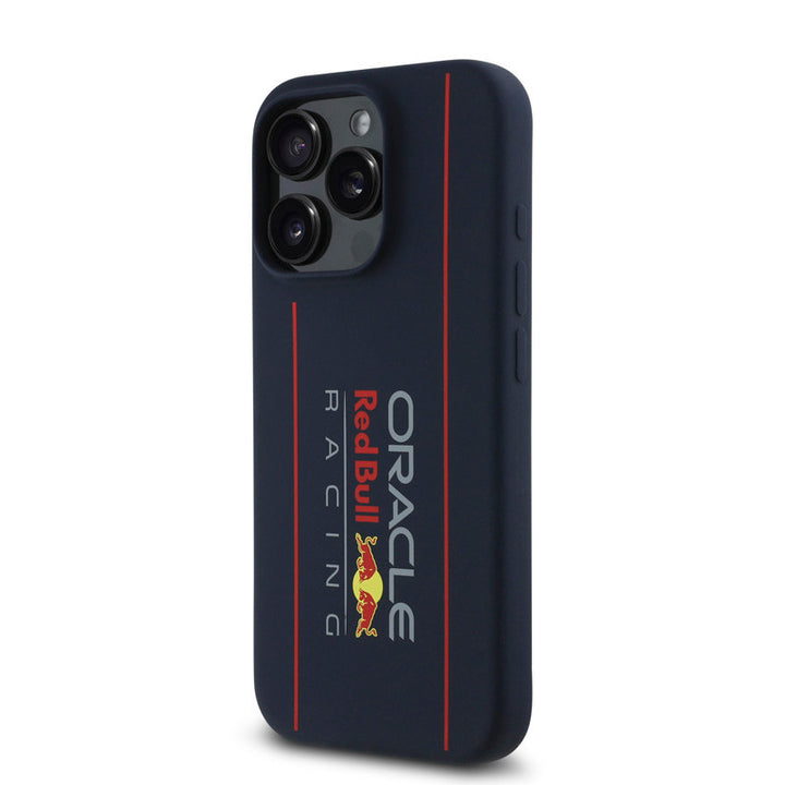 Red Bull Racing iPhone 16 Pro Max Backcover hoesje - Magsafe - Liquid Silicone - Big Vertical Logo - Navy-Hoesjes-Ilumina Benelux