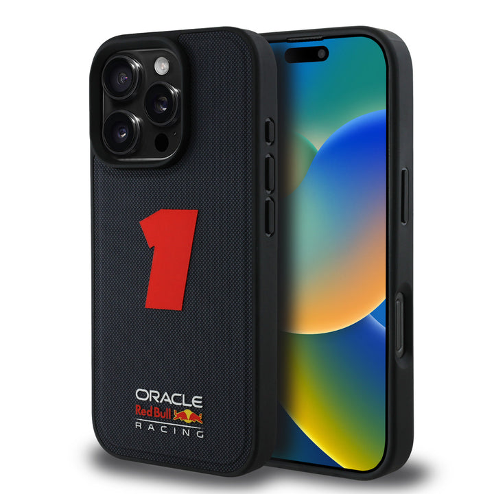 Red Bull Racing iPhone 16 Pro Max Backcover hoesje - Magsafe - Meshed - 3D Rubber Number 1 - Navy-Hoesjes-Ilumina Benelux