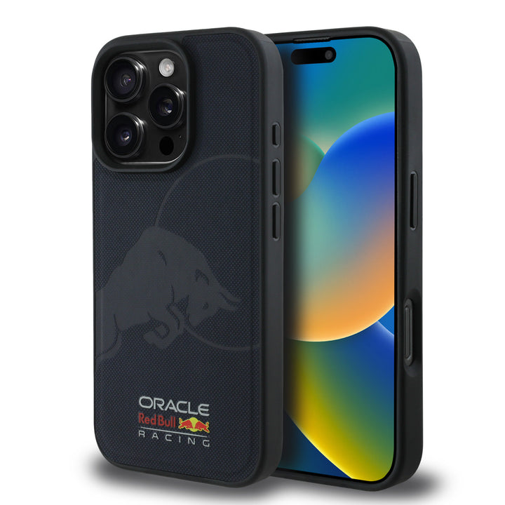 Red Bull Racing iPhone 16 Pro Max Backcover hoesje - Magsafe - Meshed - Debossed Bull - Navy-Hoesjes-Ilumina Benelux