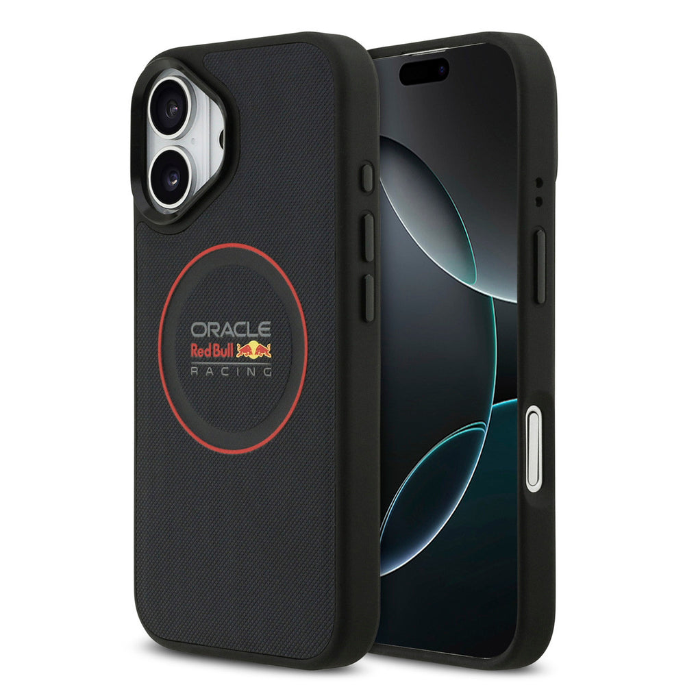 Red Bull Racing iPhone 17 Backcover hoesje - Magsafe - Meshed PU Leather - Red Ring Logo - Navy-Hoesjes-Ilumina Benelux
