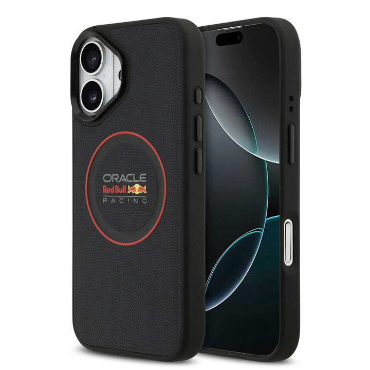 Red Bull Racing iPhone 17 Backcover hoesje - Magsafe - Meshed PU Leather - Red Ring Logo - Navy-Hoesjes-Ilumina Benelux