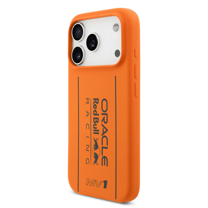 Red Bull Racing iPhone 17 Pro Backcover hoesje - Magsafe - Liquid Silicone - Big Vertical Logo - Oranje-Hoesjes-Ilumina Benelux