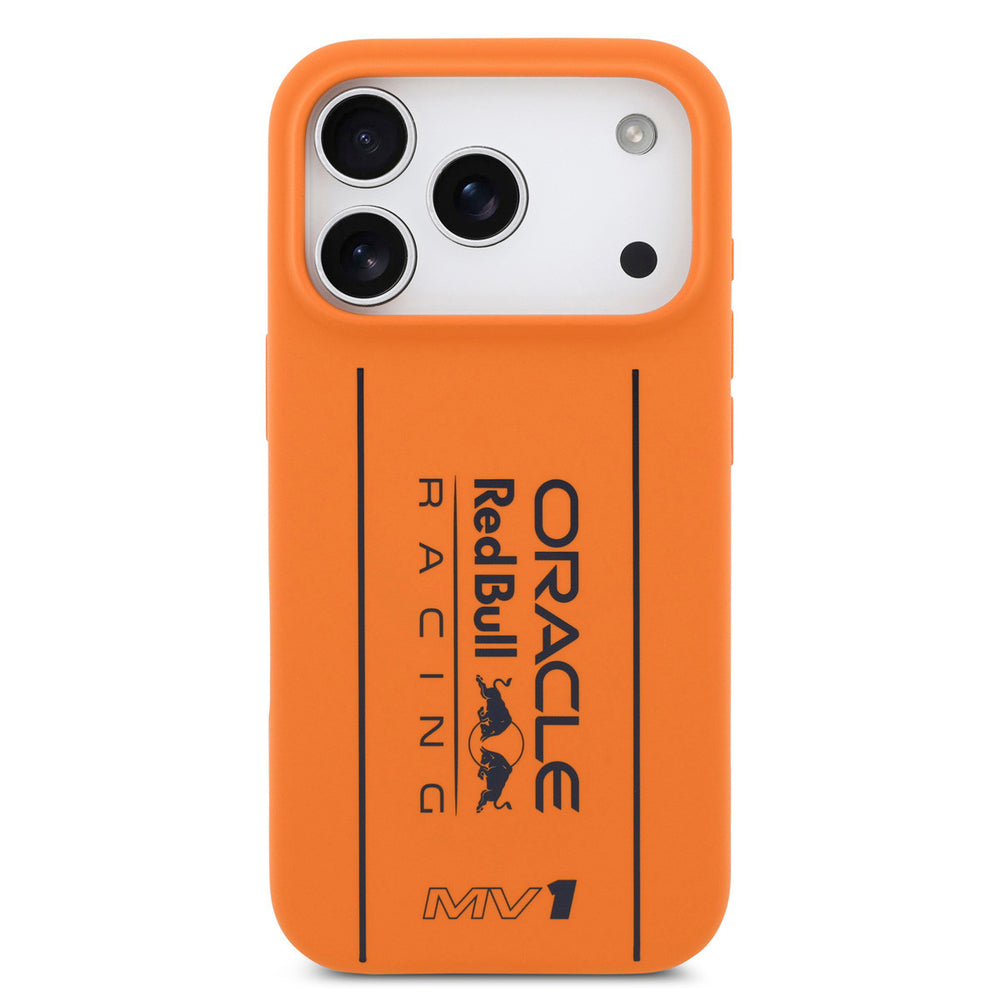 Red Bull Racing iPhone 17 Pro Backcover hoesje - Magsafe - Liquid Silicone - Big Vertical Logo - Oranje-Hoesjes-Ilumina Benelux