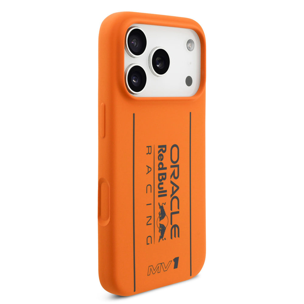 Red Bull Racing iPhone 17 Pro Backcover hoesje - Magsafe - Liquid Silicone - Big Vertical Logo - Oranje-Hoesjes-Ilumina Benelux