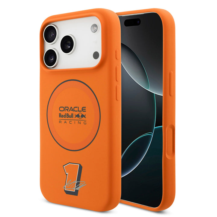 Red Bull Racing iPhone 17 Pro Backcover hoesje - Magsafe - Liquid Silicone - Black Ring - Oranje-Hoesjes-Ilumina Benelux