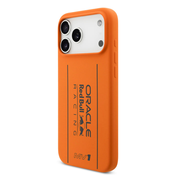 Red Bull Racing iPhone 17 Pro Max Backcover hoesje - Magsafe - Liquid Silicone - Big Vertical Logo - Oranje-Hoesjes-Ilumina Benelux