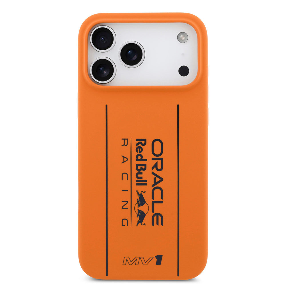 Red Bull Racing iPhone 17 Pro Max Backcover hoesje - Magsafe - Liquid Silicone - Big Vertical Logo - Oranje-Hoesjes-Ilumina Benelux