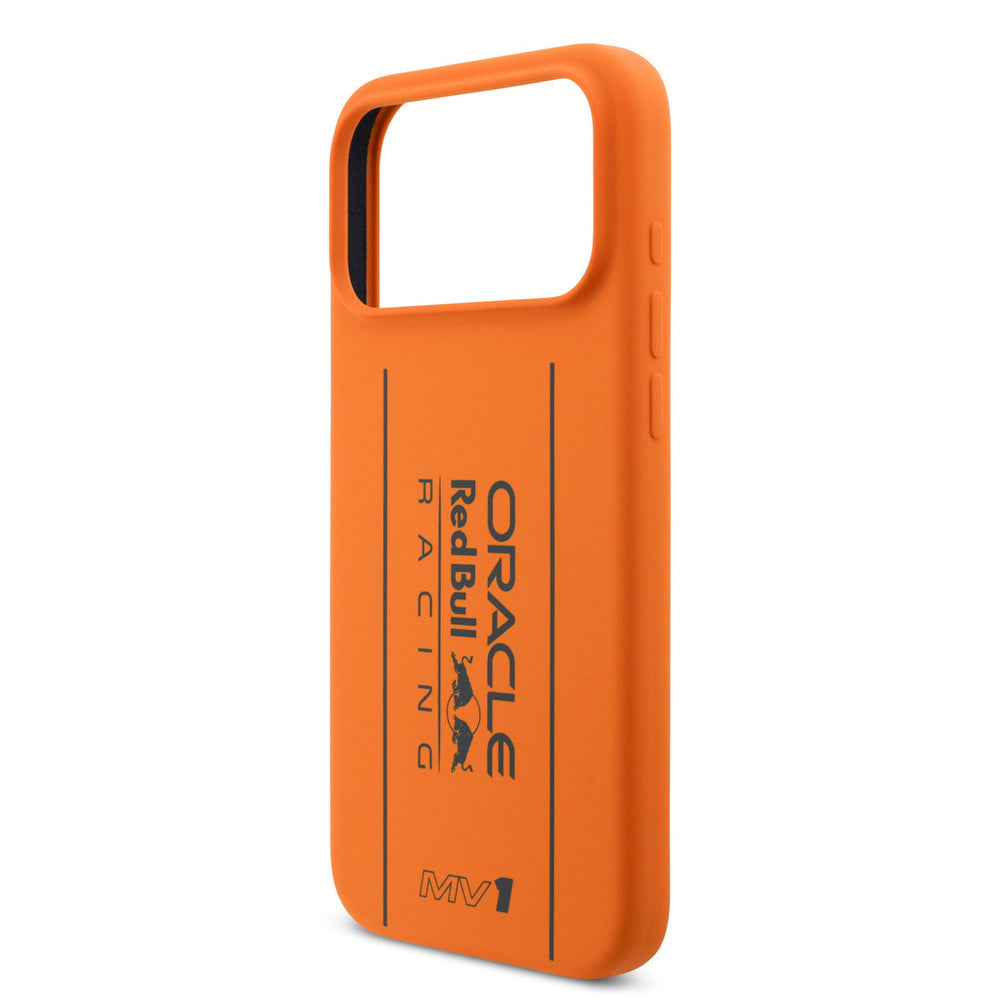 Red Bull Racing iPhone 17 Pro Max Backcover hoesje - Magsafe - Liquid Silicone - Big Vertical Logo - Oranje-Hoesjes-Ilumina Benelux