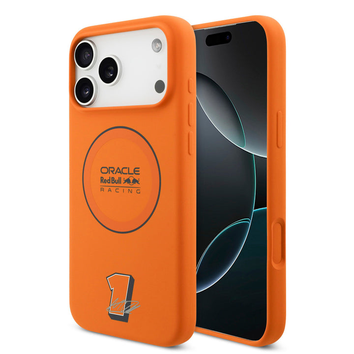 Red Bull Racing iPhone 17 Pro Max Backcover hoesje - Magsafe - Liquid Silicone - Black Ring - Oranje-Hoesjes-Ilumina Benelux
