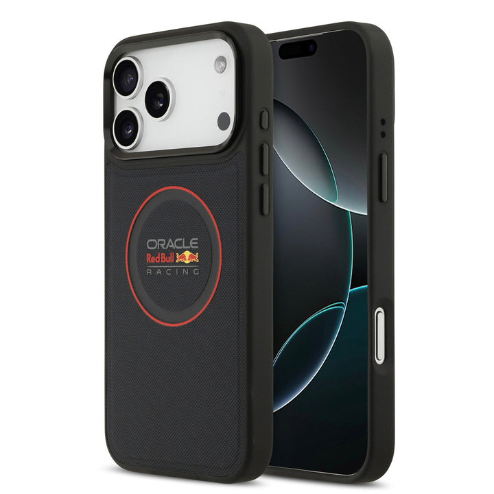 Red Bull Racing iPhone 17 Pro Max Backcover hoesje - Magsafe - Meshed PU Leather - Red Ring Logo - Navy-Hoesjes-Ilumina Benelux