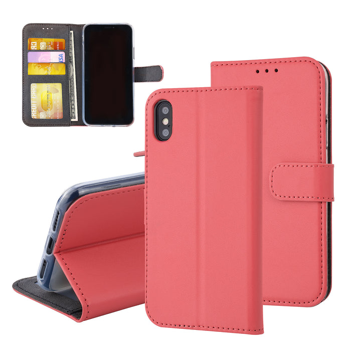 Rood hoesje iPhone X-Xs - Book Case - Pasjeshouder - Magneetsluiting-Hoesjes-Ilumina Benelux