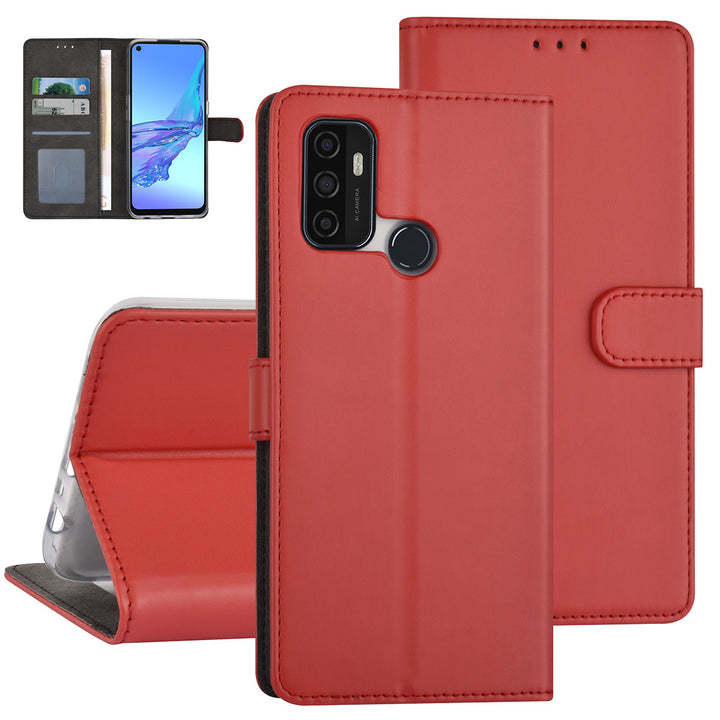 Rood hoesje voor Oppo A53s - Book Case - Pasjeshouder - Magneetsluiting-Hoesjes-Ilumina Benelux