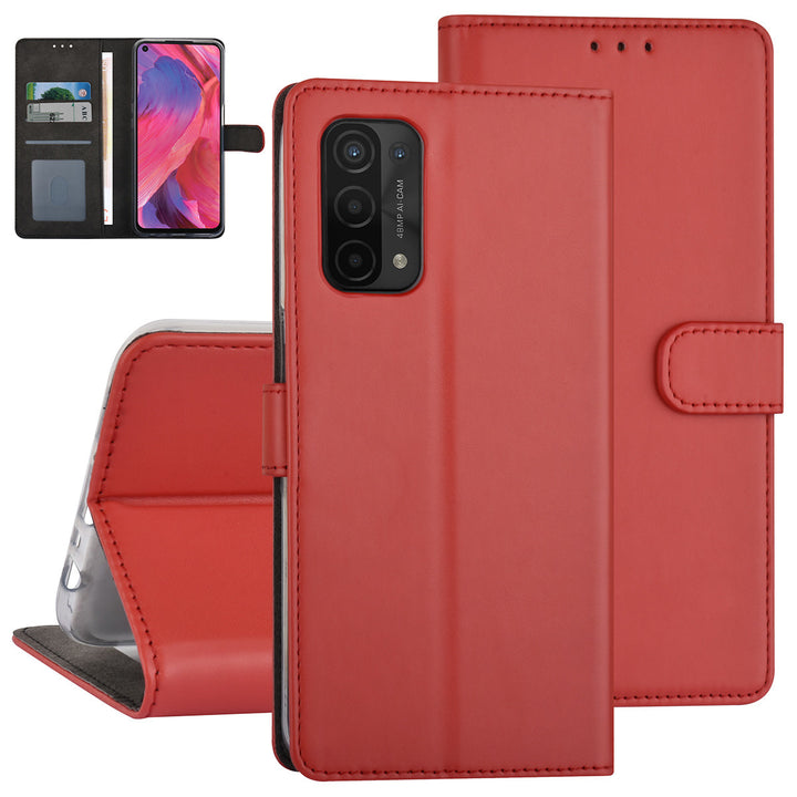 Rood hoesje voor Oppo A54 5G & Oppo A74 5G - Book Case - Pasjeshouder - Magneetsluiting-Hoesjes-Ilumina Benelux
