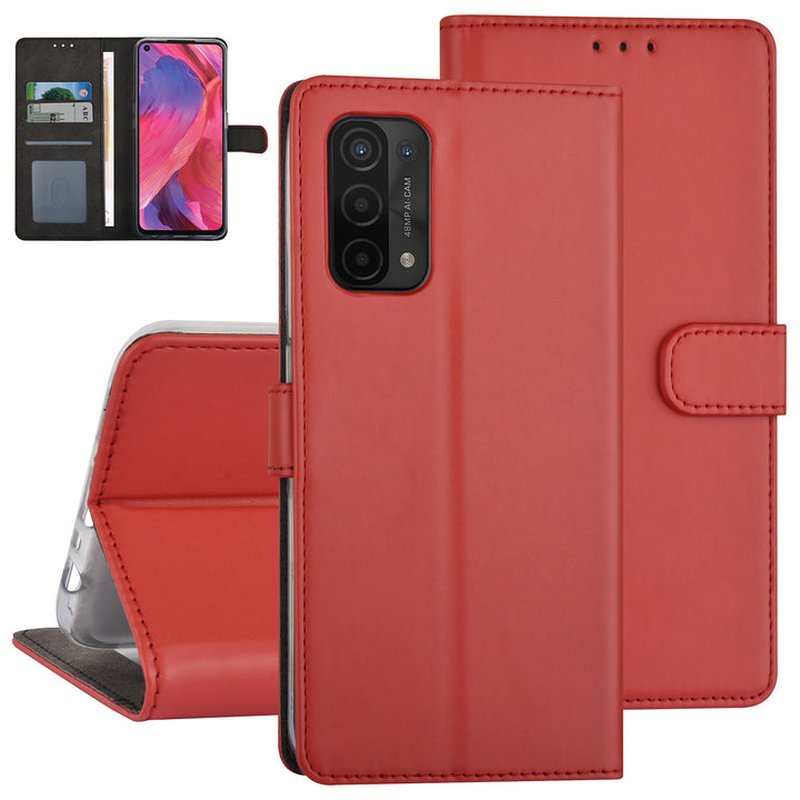 Rood hoesje voor Oppo A74 5G & Oppo A54 5G - Book Case - Pasjeshouder - Magneetsluiting-Hoesjes-Ilumina Benelux