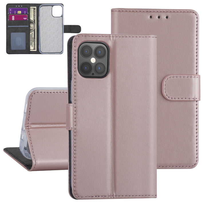 Rose Gold hoesje iPhone 12 Pro Max - Book Case - Kaarthouder-Hoesjes-Ilumina Benelux