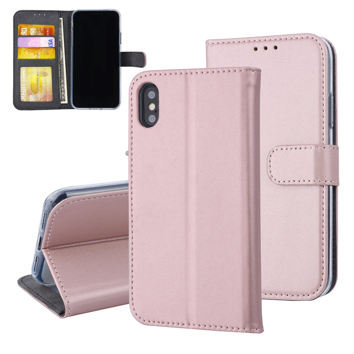 Rose Gold hoesje iPhone X-Xs - Book Case - Pasjeshouder - Magneetsluiting-Hoesjes-Ilumina Benelux