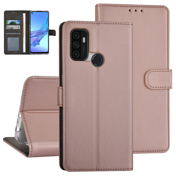 Rose Gold hoesje voor Oppo A53s - Book Case - Pasjeshouder - Magneetsluiting-Hoesjes-Ilumina Benelux