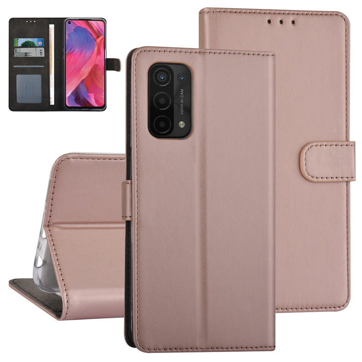 Rose Gold hoesje voor Oppo A54 5G & Oppo A74 5G - Book Case - Pasjeshouder - Magneetsluiting-Hoesjes-Ilumina Benelux