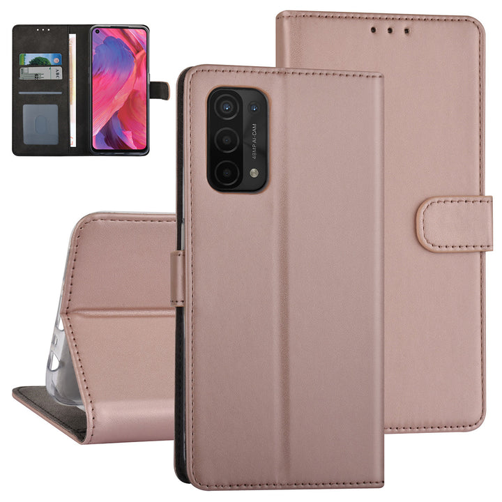 Rose Gold hoesje voor Oppo A74 5G & Oppo A54 5G - Book Case - Pasjeshouder - Magneetsluiting-Hoesjes-Ilumina Benelux