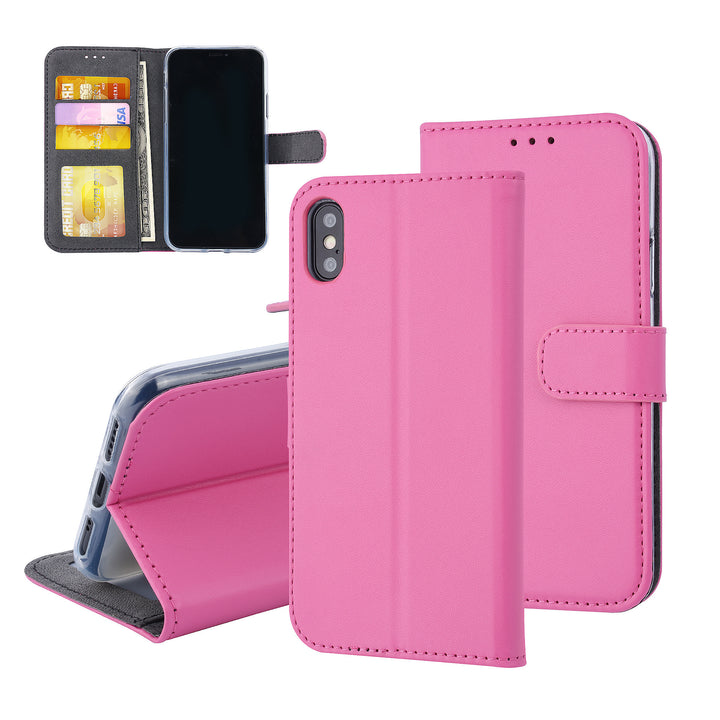 Roze hoesje iPhone X-Xs - Book Case - Pasjeshouder - Magneetsluiting-Hoesjes-Ilumina Benelux
