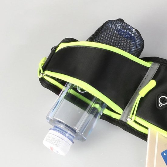 Running belt – Heuptas met waterfleshouder – Waterdicht Oxford – Reflecterende strip & hoofdtelefoongat – Oranje-Money belt-Ilumina Benelux
