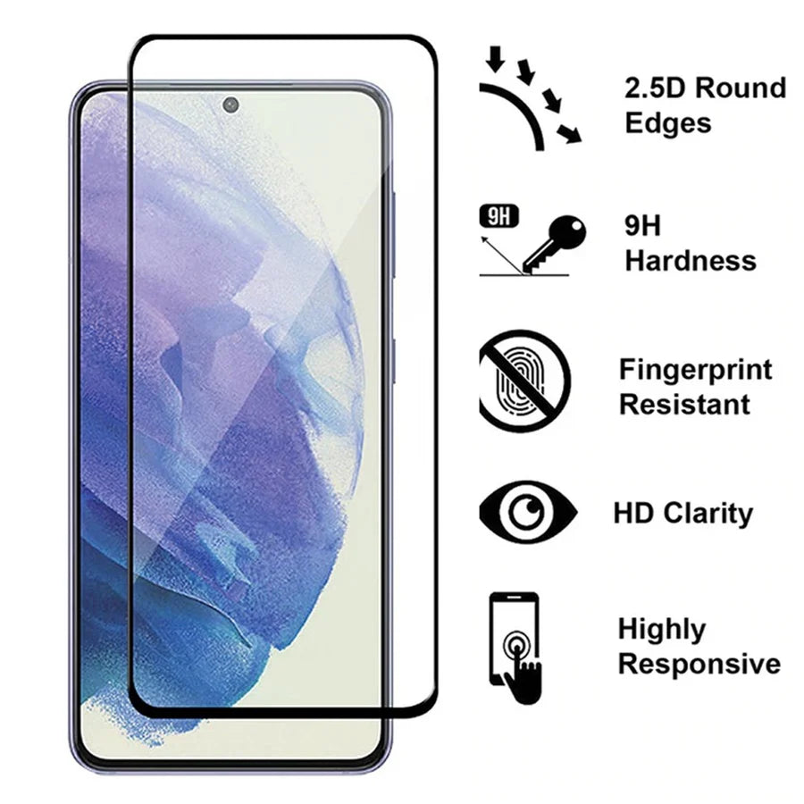 Samsung Galaxy S21 FE Screenprotector Full Cover Gehard 9H - Glas-Ilumina Benelux