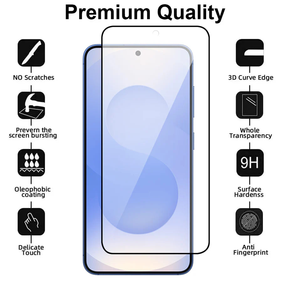 Samsung Galaxy S25 Screenprotector Full Cover Screenprotector Gehard 9H – 1-Pack-Ilumina Benelux
