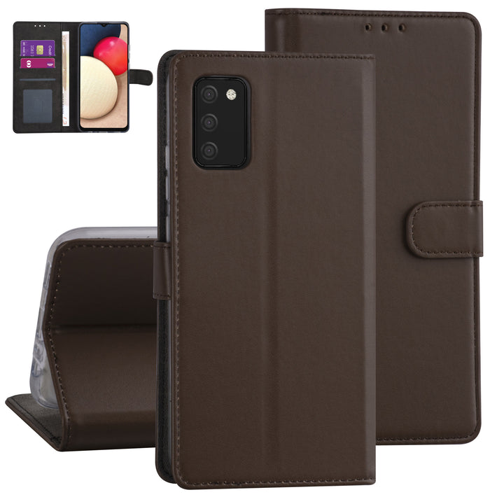 Samsung Galaxy A02s Booktype hoesje - Bruin - Pasjeshouder - Magneetsluiting-Hoesjes-Ilumina Benelux