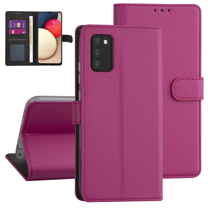 Samsung Galaxy A02s Booktype hoesje - Felroze - Pasjeshouder - Magneetsluiting-Hoesjes-Ilumina Benelux