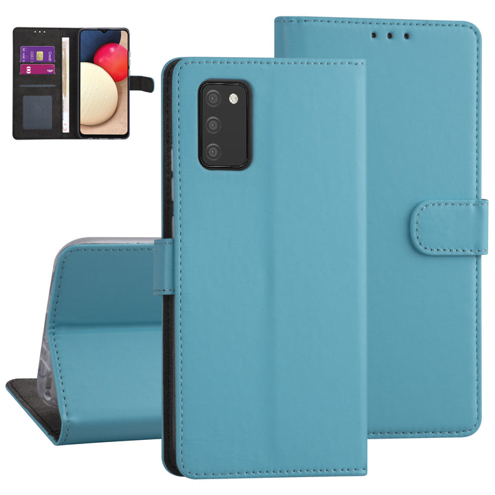 Samsung Galaxy A02s Booktype hoesje - LichtBlauw - Pasjeshouder - Magneetsluiting-Hoesjes-Ilumina Benelux